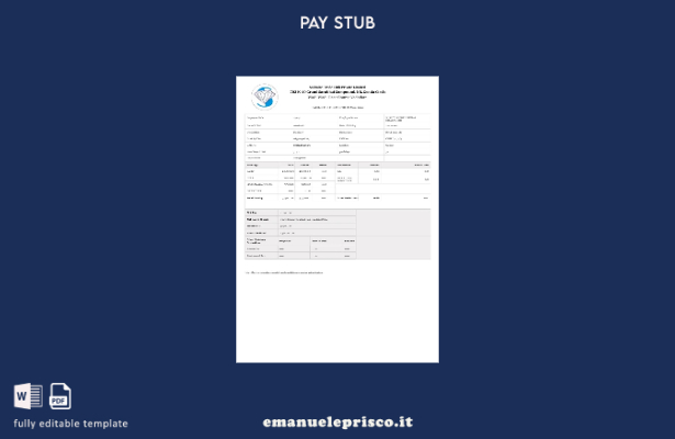 modello di busta paga Solitaire Trade Link in stile verificato